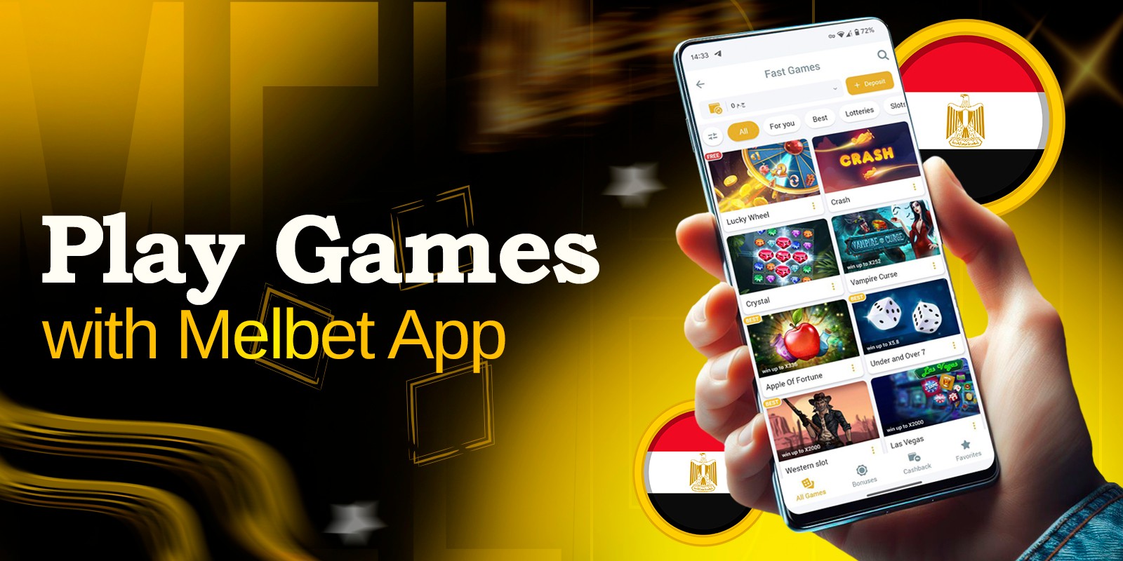 Large variety of games with the Melbet app