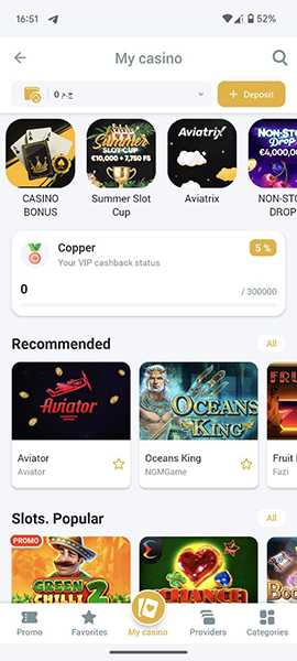 Screenshot Casino Page