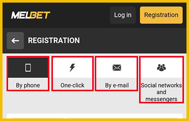 Choose the type of registration