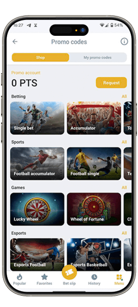 Screenshot Promo Codes Page