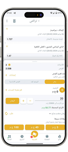 صفحة قسيمة الرهان
