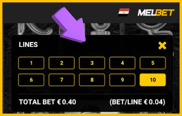 تحديد عدد خطوط الدفع النشطة في Book of Ra Deluxe