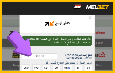 إدخال قيمة الإيداع بعد مراجعة الحد الأدنى