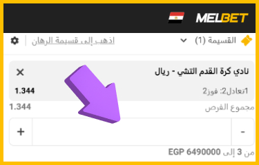 إدخال مبلغ الرهان والضغط على زر التأكيد